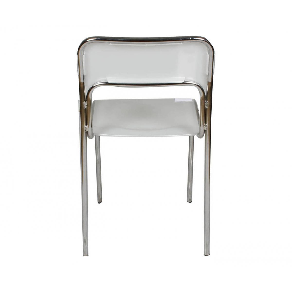 Sedia moderna in metallo e polipropilene, per sala da pranzo, cucina o salotto, cm 43x45h81, Seduta h cm 48, colore Bianco