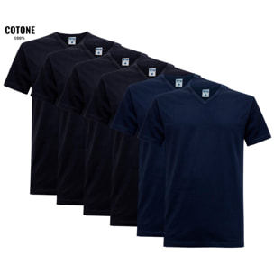 6 T-Shirt Uomo 100% Cotone NOTTINGHAM Art. TV700 Scollo V