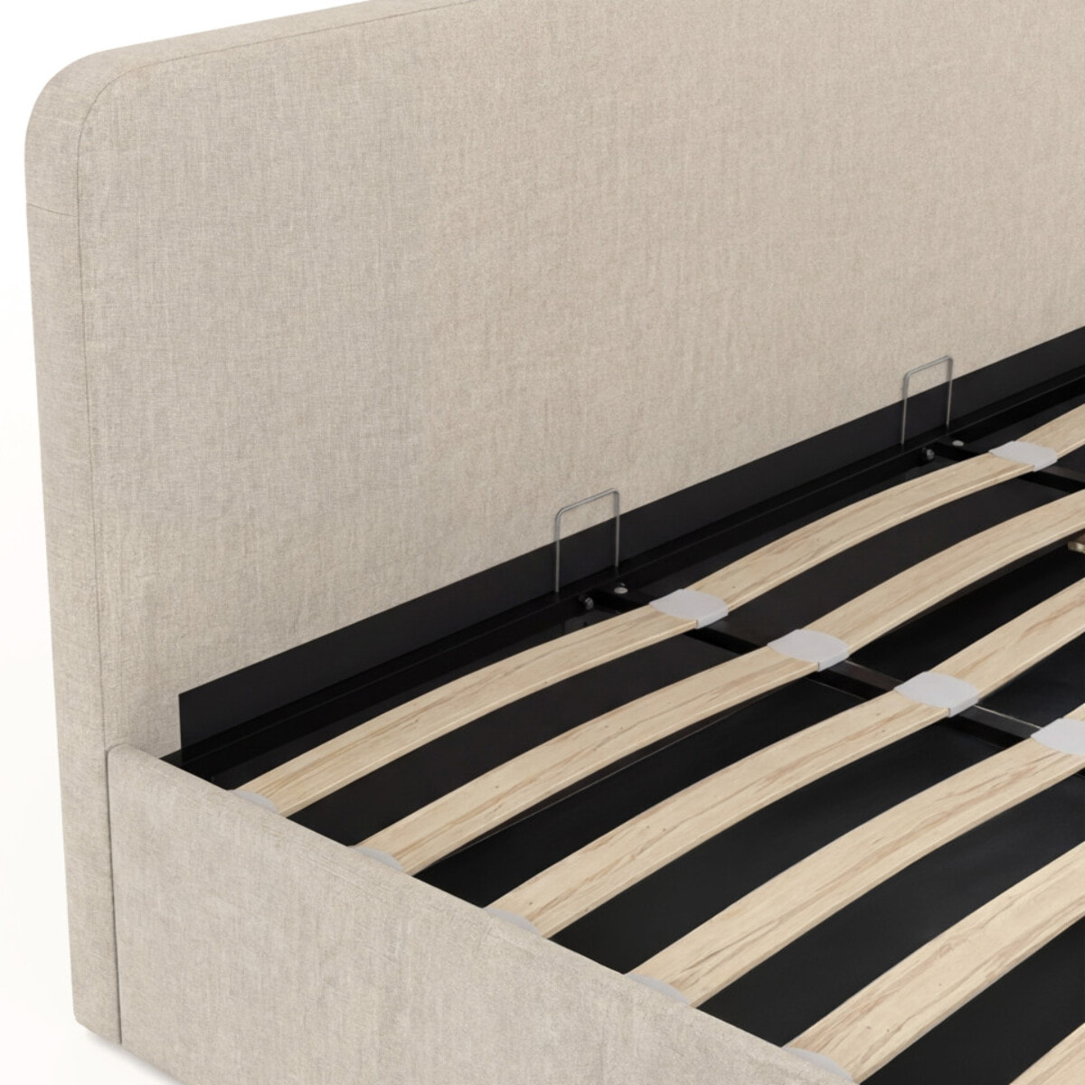 Lit coffre Louise 180x200cm tissu beige