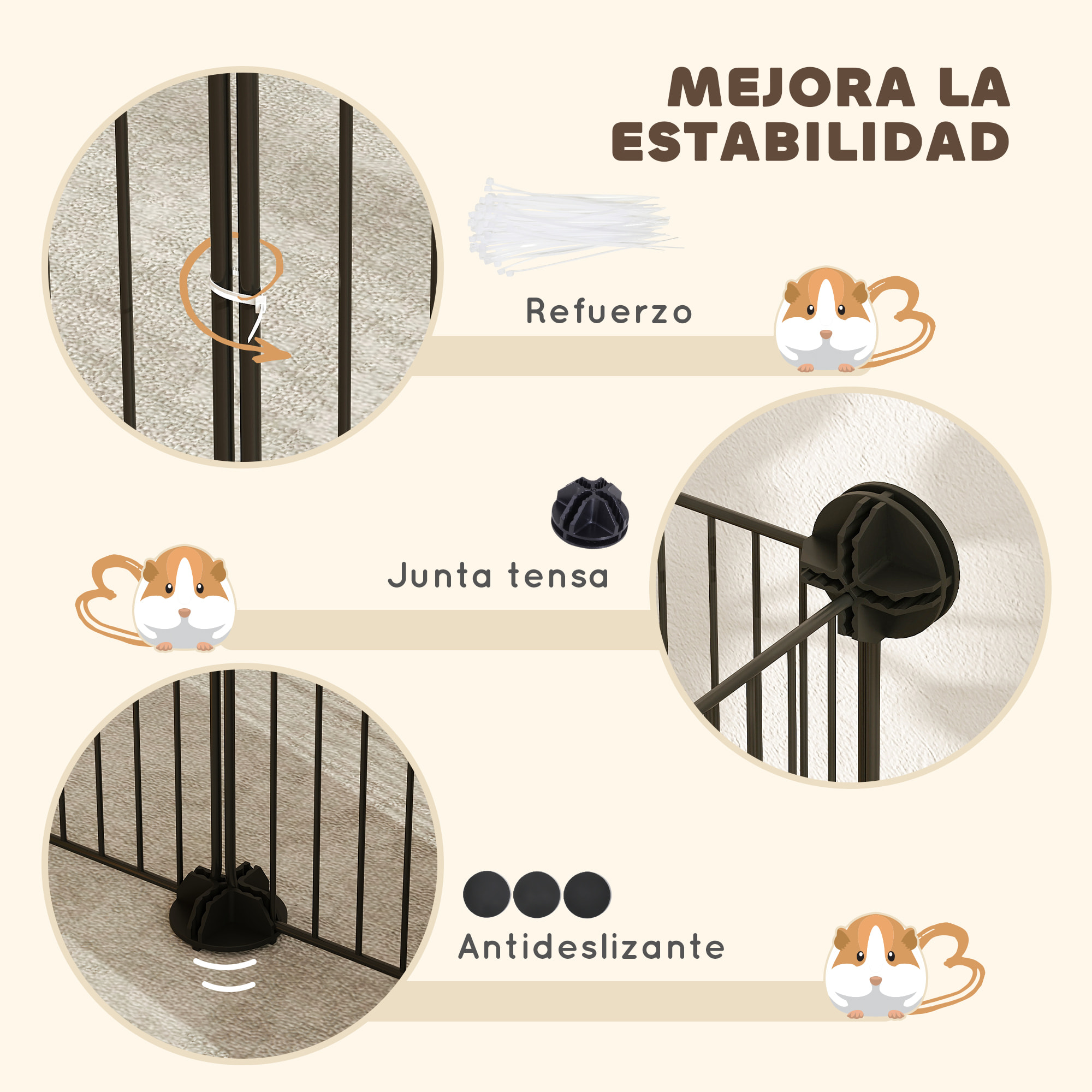 Valla Metálica para Mascotas con 12 Paneles Parque Metálico para Animales Pequeños Desmontable Diseño DIY para Erizo Conejos 140x70x35 cm Negro