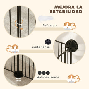 Valla Metálica para Mascotas con 12 Paneles Parque Metálico para Animales Pequeños Desmontable Diseño DIY para Erizo Conejos 140x70x35 cm Negro