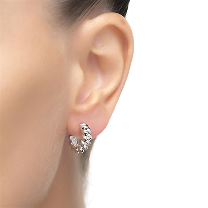 Pendientes Lux by Lux acabados en Rodio