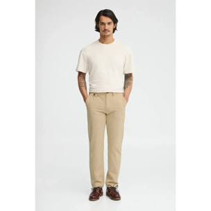 Pantaloni chino beige dal fit regular con logo Polo Club