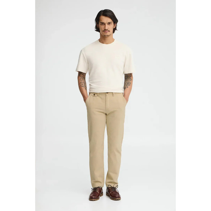 Pantaloni chino beige dal fit regular con logo Polo Club