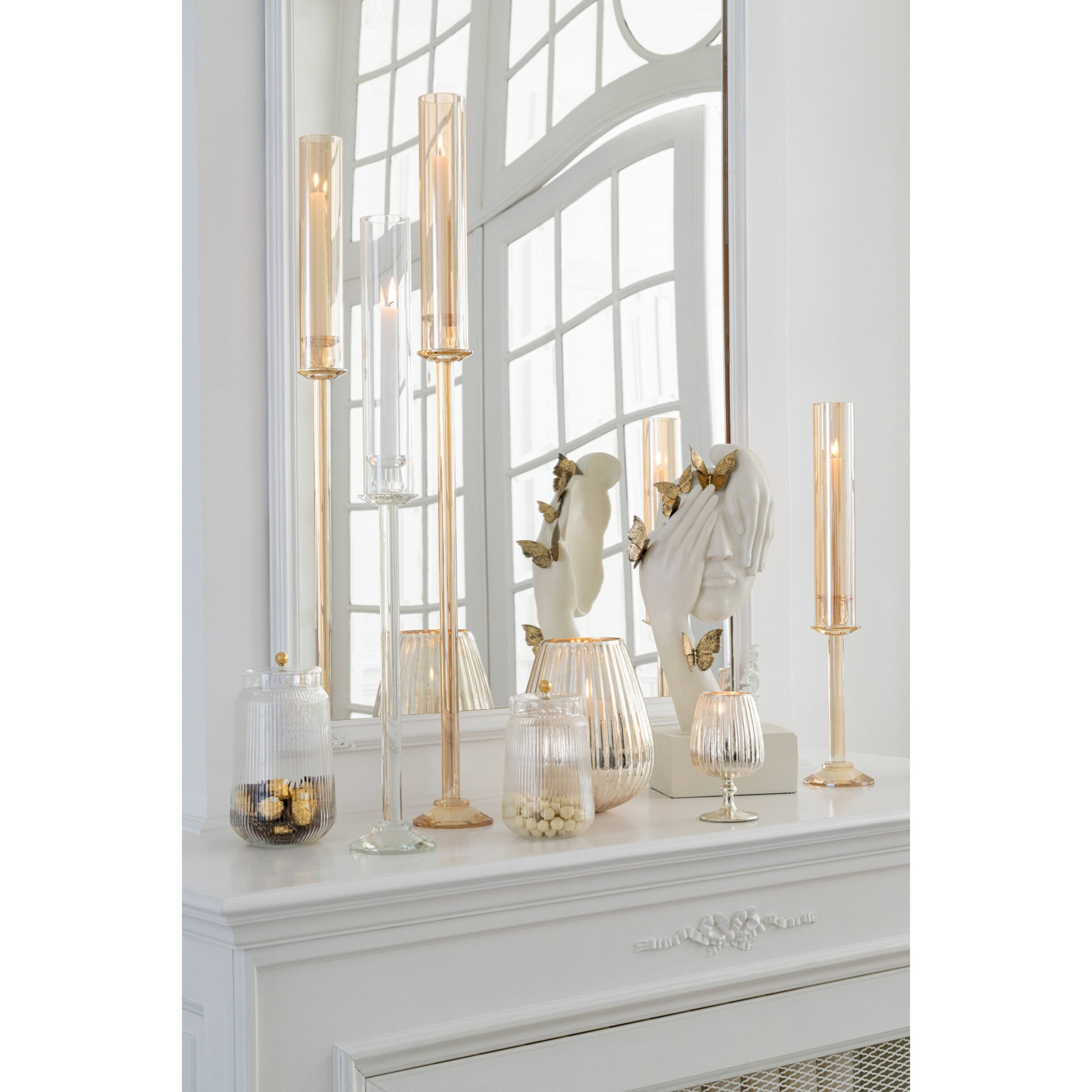 J-Line chandelier - cristal - doré