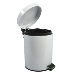 Poubelle à pédale Inox 5L Blanc MSV