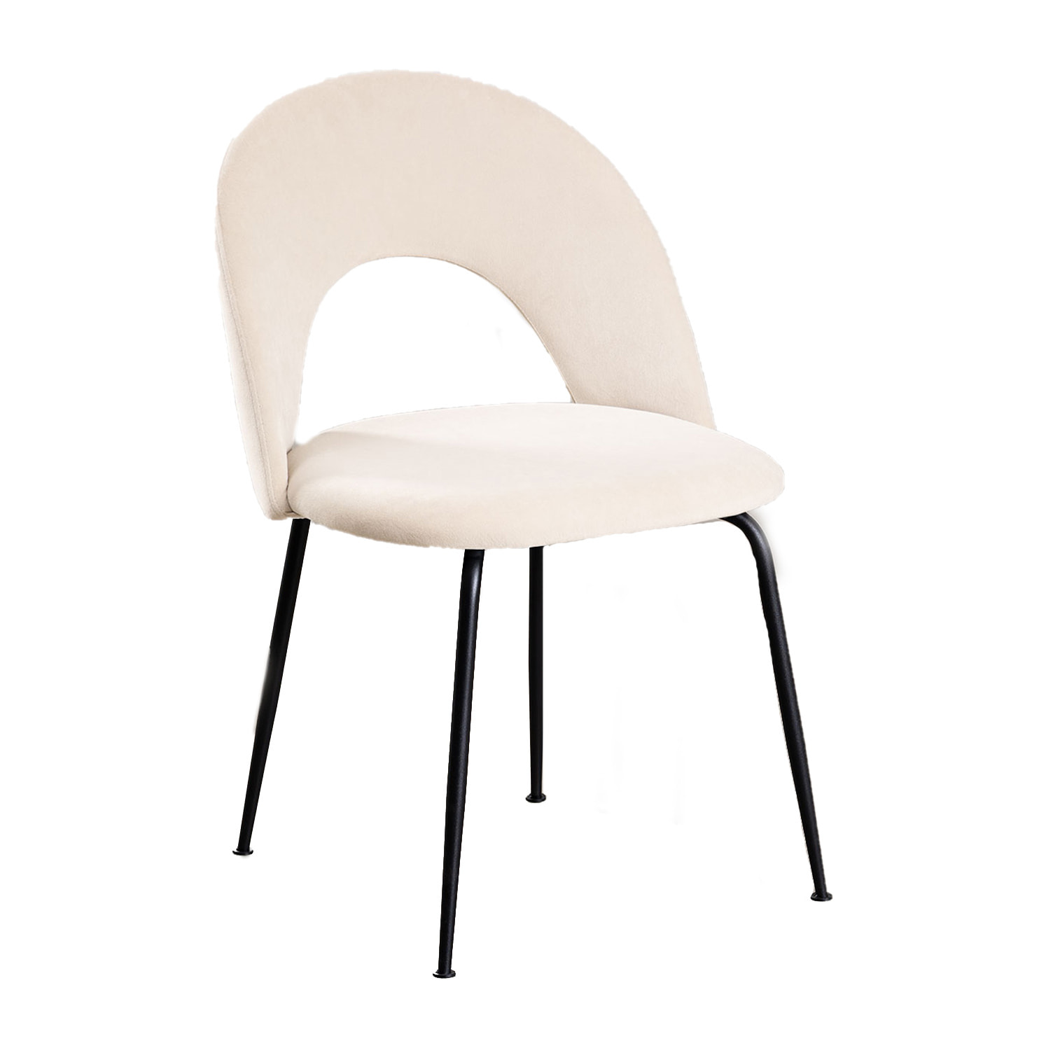 Set da 4 pz, Sedia, flora, velluto, sabbia,gambe nere, apertura sullo schienale, adatta per arredare ogni tipo di ambiente interno.