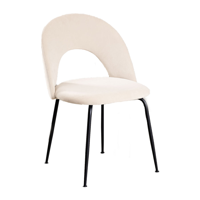 Set da 4 pz, Sedia, flora, velluto, sabbia,gambe nere, apertura sullo schienale, adatta per arredare ogni tipo di ambiente interno.