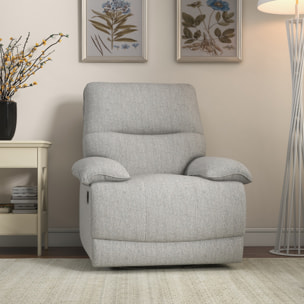 Sillón Reclinable de Salón Sillón Relax Reclinable Manual Tapizado en Tela con Reposapiés Carga 160 kg para Personas 150-190 cm 89x98x101 cm Gris