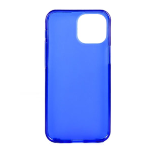 DAM Carcasa de silicona para iPhone 13 Mini. Acabado semi transparente mate con bordes brillo. 6,7x0,9x13,3 Cm. Color: Azul Eléctrico