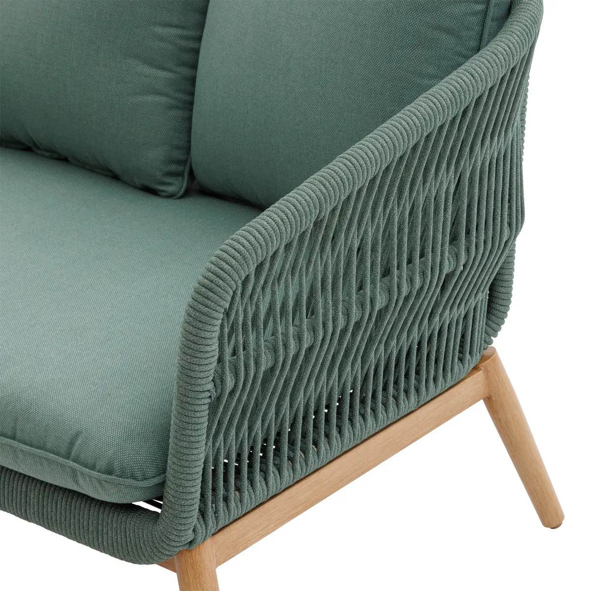 Fauteuil de salon de jardin "Orissa" vert olive polyester et acier
