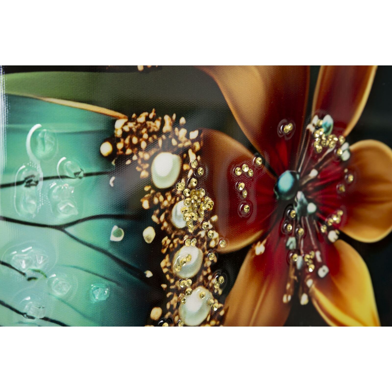 STAMPA DECORATA SU TELA LACCATA C/CORNICE BUTTERLY -A- CM 70X4X100