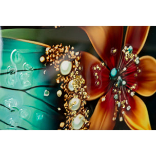 STAMPA DECORATA SU TELA LACCATA C/CORNICE BUTTERLY -A- CM 70X4X100