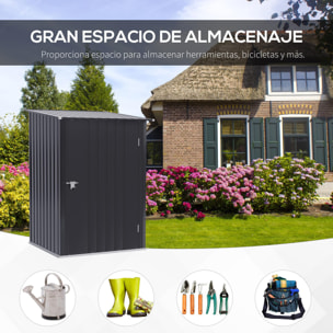 Outsunny Caseta de Jardín 100x103x160cm Acero Galvanizado con Puerta y Cerradura