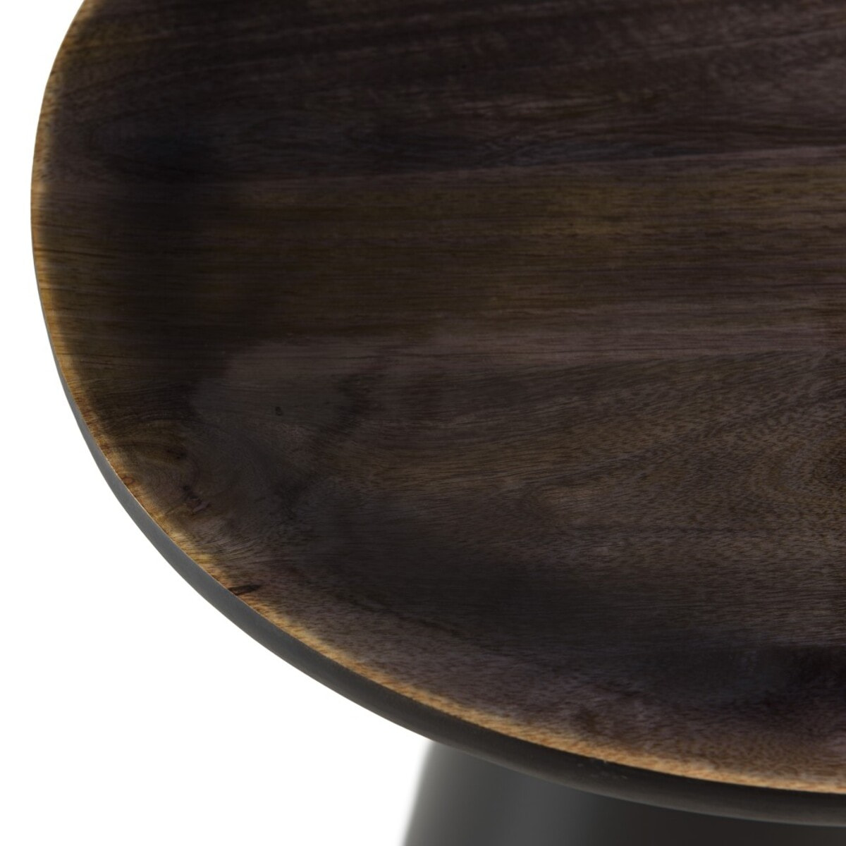 JAMES - Table d'appoint 45x42cm plateau en manguier émaillé pied métal JAMES