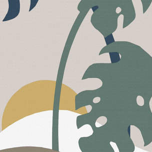 Affiche Monstera effet tissé Affiche sous cadre bois