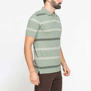 POLO A RIGHE DA UOMO IN PIQUET DI COTONE