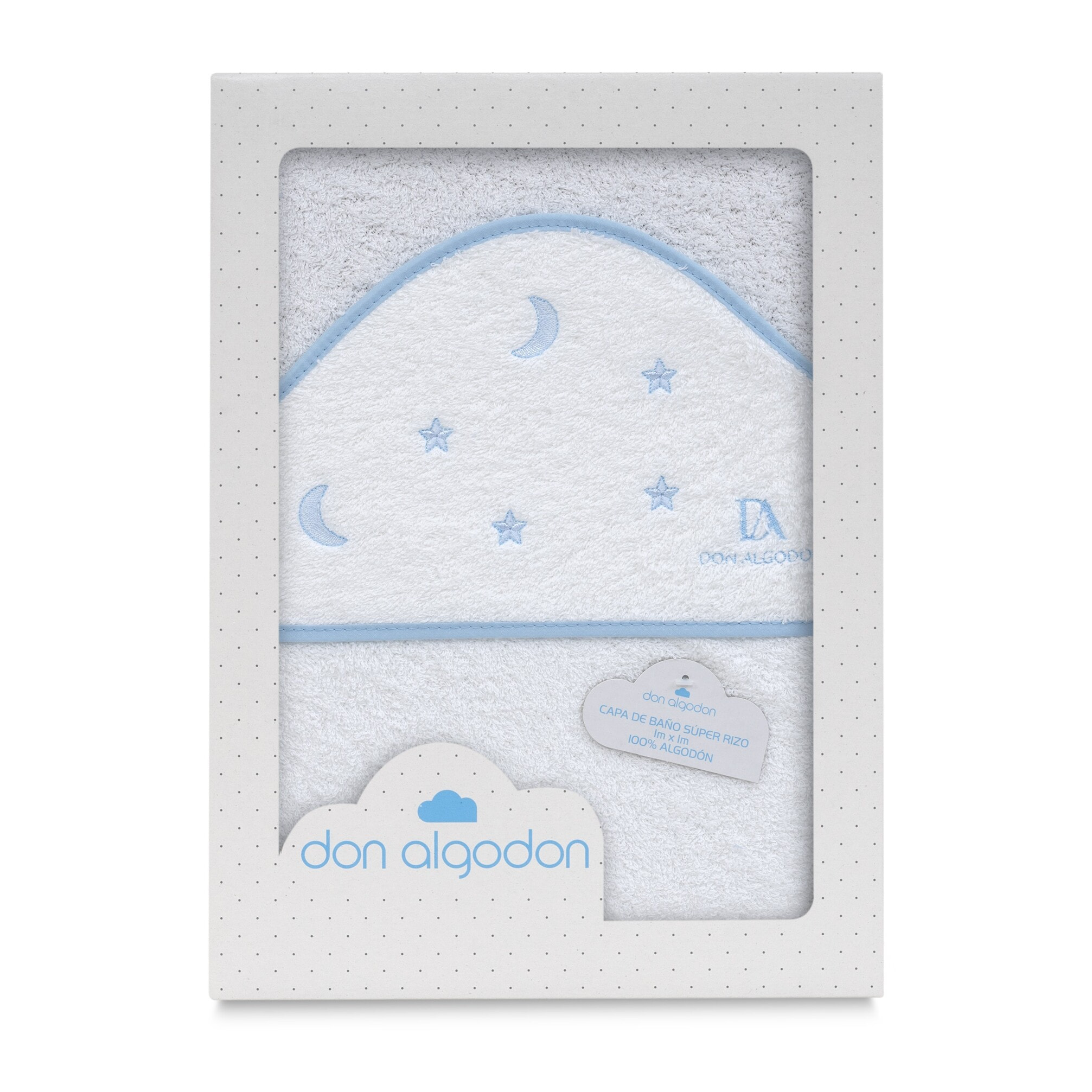 Capa de Baño 1X1  Don Algodon Estrelas Luna Bco/Azul