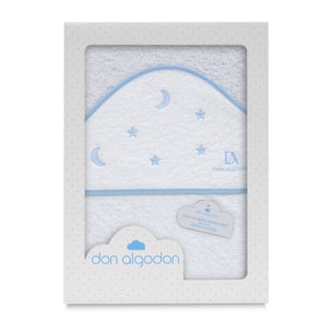 Capa de Baño 1X1  Don Algodon Estrelas Luna Bco/Azul