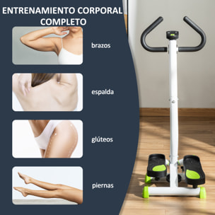Máquina de Step Stepper Fitness en Casa con Pantalla LCD Manillar y Pedales Antideslizantes Equipo de Ejercicio para Gimnasio Oficina 55x44x108 cm Blanco
