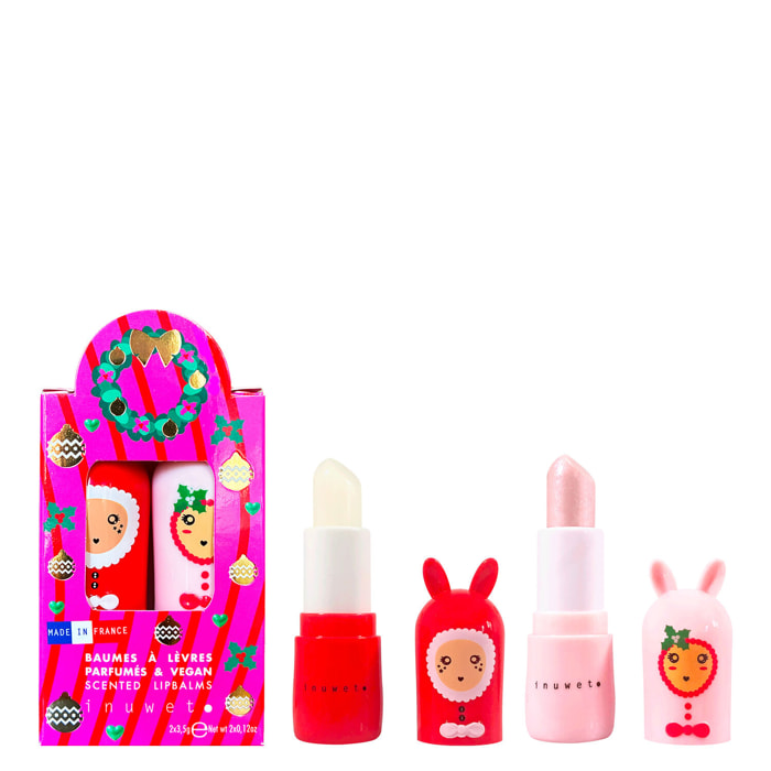 Merry & Glowy - Coffret Duo Baumes à Lèvres Parfums Mangue et Sucre d'Orge 2x3.5g