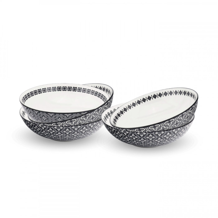 Lot de 6 assiettes creuses, VILLA LES PINS