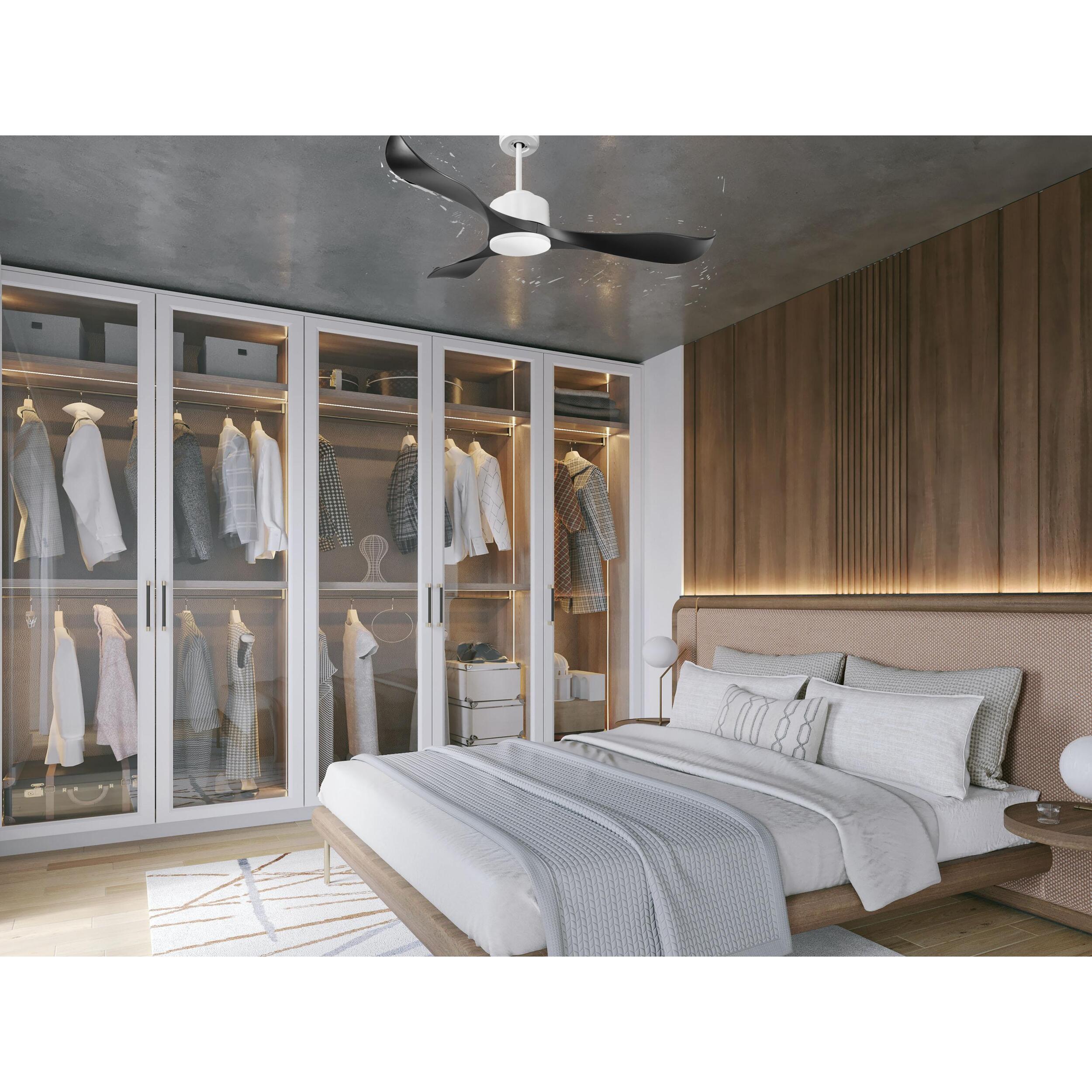 Ventilateur de plafond ø132 cm avec Wifi Réversible Hypersilence 40   W Blanc