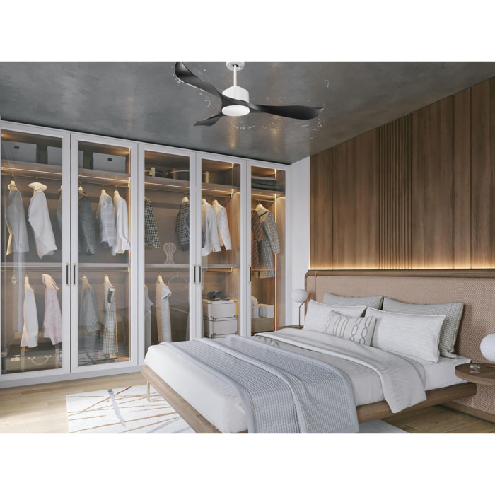 Ventilateur de plafond ø132 cm avec Wifi Réversible Hypersilence 40   W Blanc