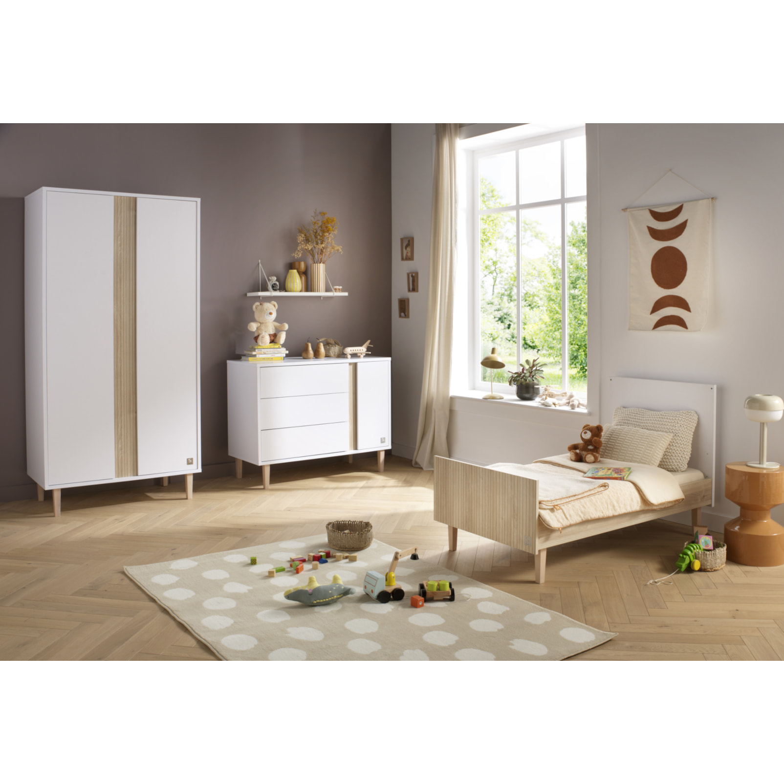 Lit évolutif 140x70 - Little Big bed sur pieds bois