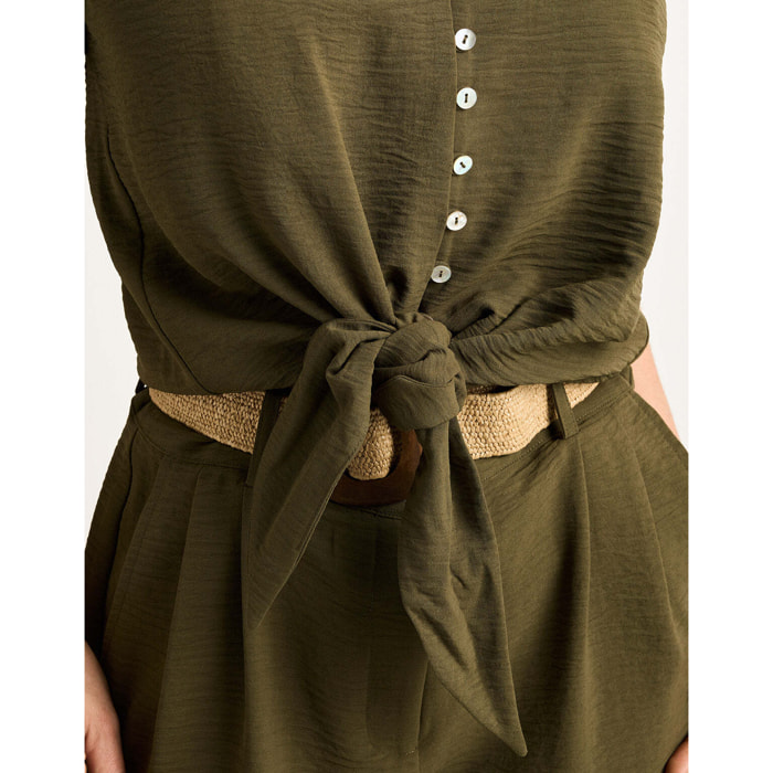 Camisa Manga Corta Caqui - Rivlan