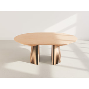 Freya - table à manger ronde extensible - 6 à 10 personnes - Bois