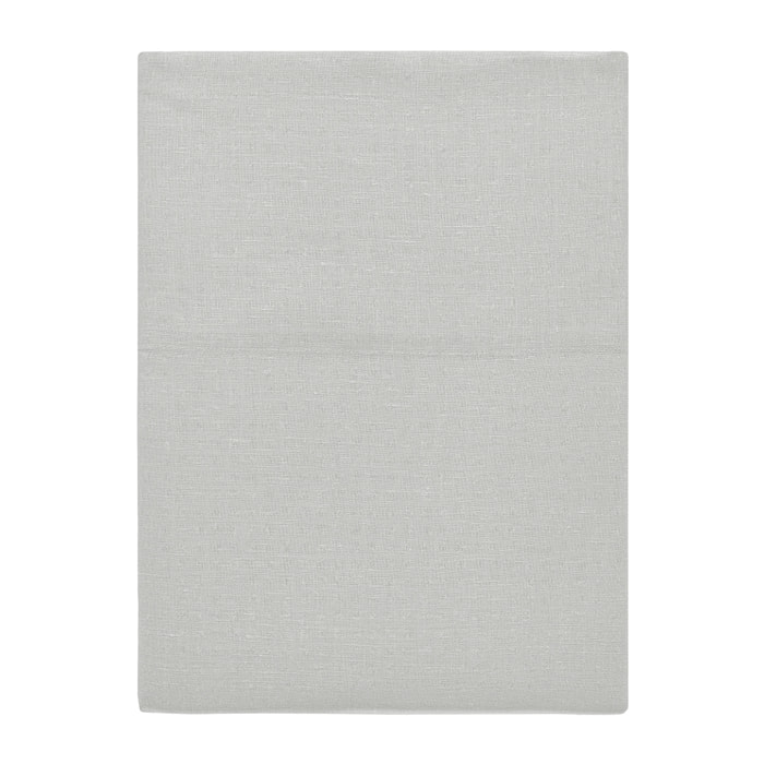 Drap plat uni en lin lavé, Made in France, NOUVELLE VAGUE , Bleu clair