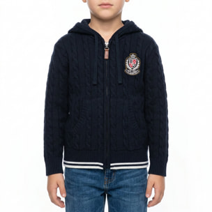 Cardigan treccia con cappuccio finezza 7
