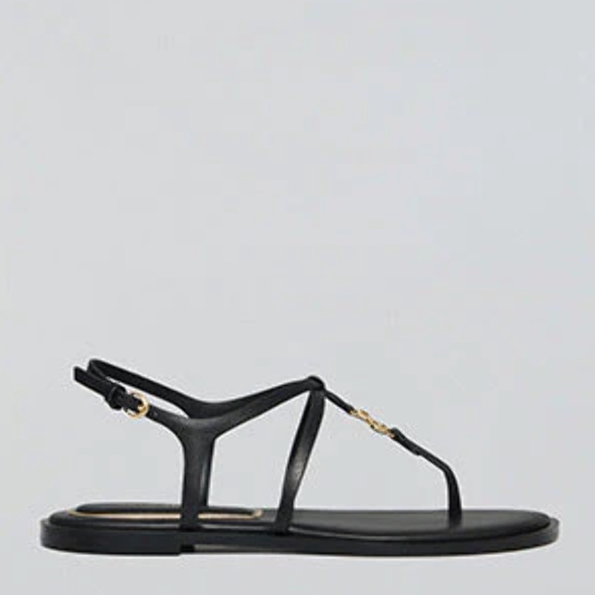 Sandali neri con fascette Bianca con particolare metallico