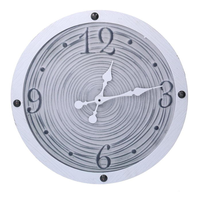 Orologio Vacchetti in legno bordo bianco cmø50x3