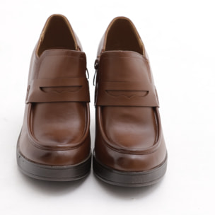 TRONCHETTO MOCASSINO TACCO MARRONE