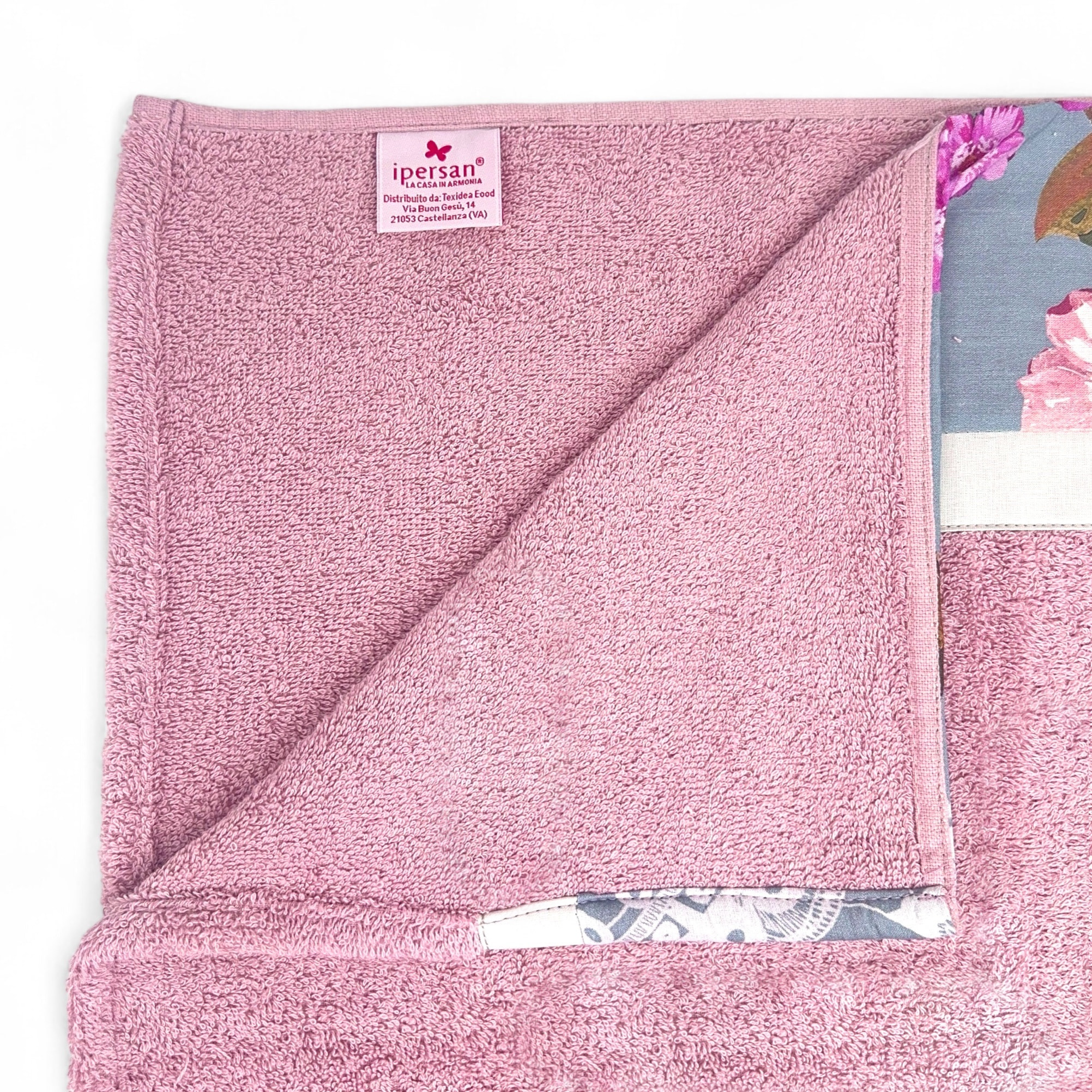 Set Spugna RICAMO 2 Pezzi: Viso+Ospite - Malva - 450 gr/m² - Puro Cotone