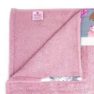 Set Spugna RICAMO 2 Pezzi: Viso+Ospite - Malva - 450 gr/m² - Puro Cotone