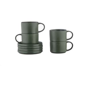 Tasse SCANDI 15cl et soucoupe Ø12cm - 8 pièces - Olive