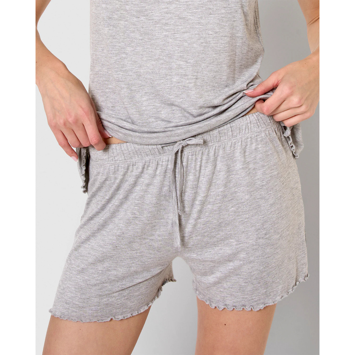 Pijama corto viscosa tirante fino gris