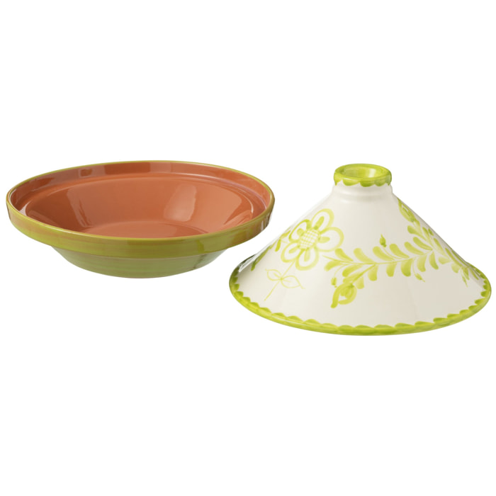 J-Line tajine Granada - céramique - blanc/vert