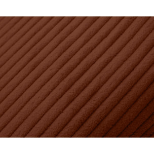 Larson - canapé droit 3 places convertible avec coffre en velours côtelé - Terracotta