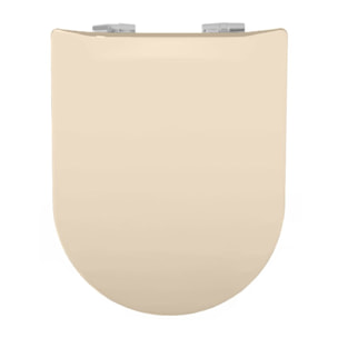 Abattant uni wood slim double avec descente assistée - Beige