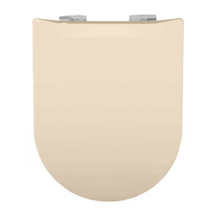 Abattant uni wood slim double avec descente assistée - Beige
