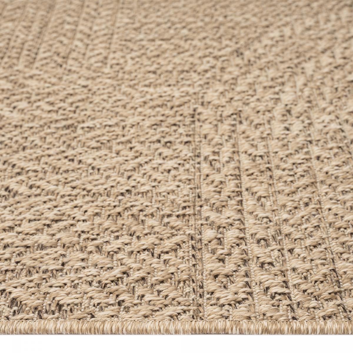 Tapis extérieur intérieur NOLIM aspect jute motif arc-en-ciel ton sur ton
