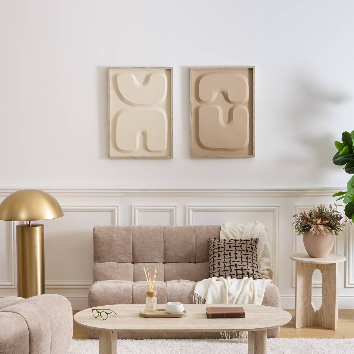 Table d'appoint Anaya beige 40x40x50cm