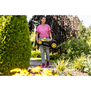 Tondeuse à gazon sur batterie Karcher LMO 3-18- coupe 34 cm- mulshing kit- bac 35l- 3500 tr/min- 350m²