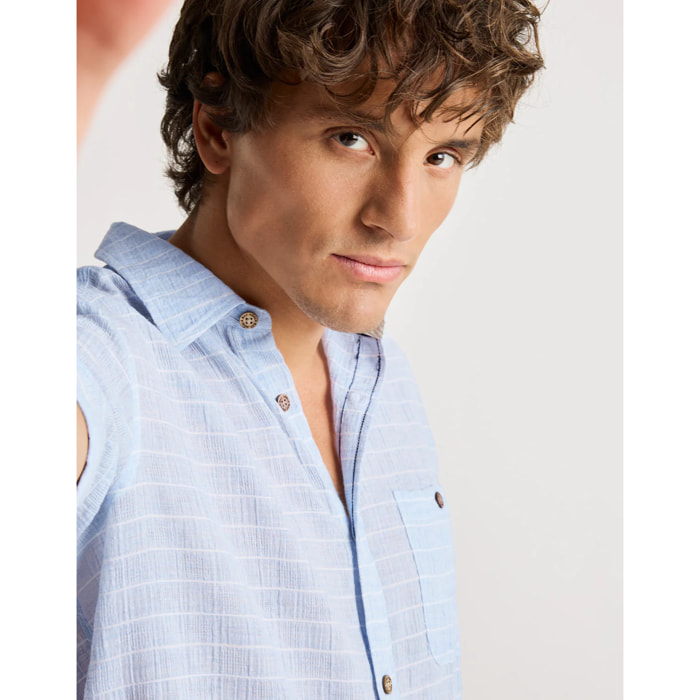 Camisa Manga Corta Azul - Socra