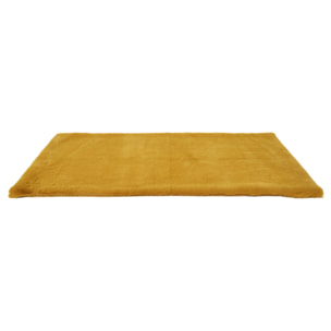 Tapis Imitation Fourrure Fin Moutarde 110x60cm