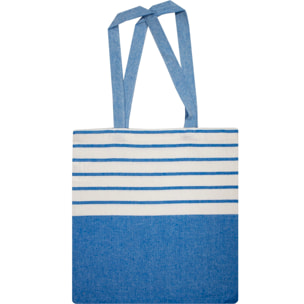 TELO MARE FOUTà CON FRANGE E CON BORSA COLORE BLU